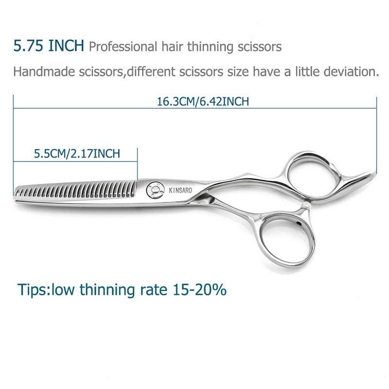 KINSARO Hair Thinning Scissors 5.75 Inch Hair Shears Professional Barber Scissors Sharp Hair Thinning Shears Convex Razor Edge 440c KINSARO for Hairdresser Barbershop or Home Use - Image 2